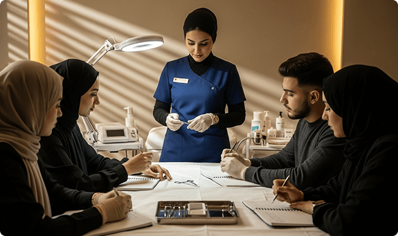 أساسيات وتقنيات التجميل شبه الطبي.